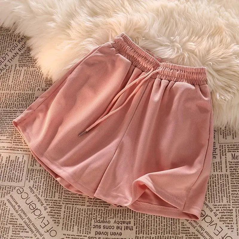 Korean Style Womens Casual Shorts Summer Loose High Waist Lounge Shorts Wide Leg Comfortable Athletic Shorts