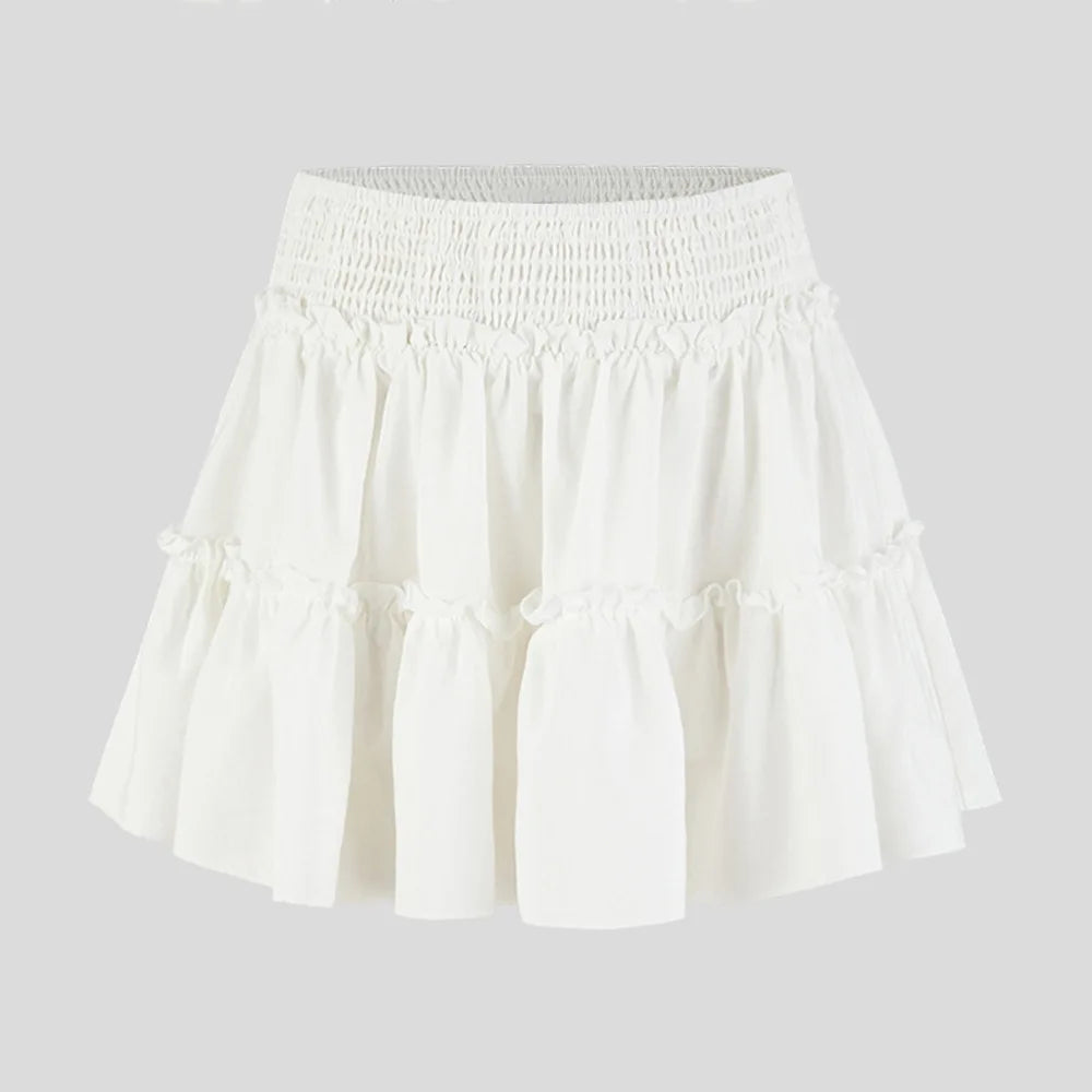 Women's High-waisted Stretchable Skirt Pants A-line Short Skirt Lining Fashionable Lapel Skirt