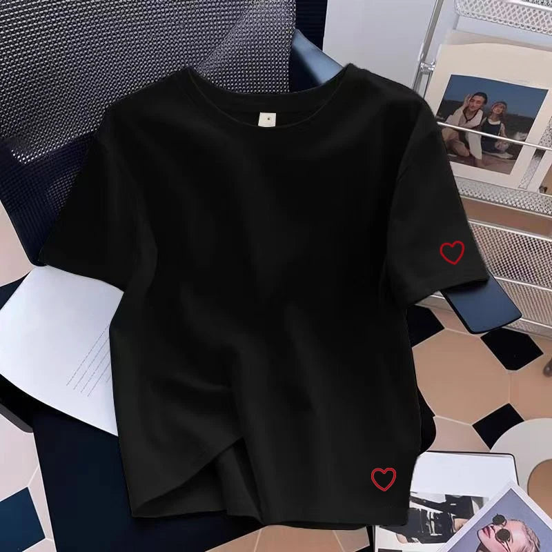 Summer New Womens T-shirts Cotton Printing Casual O-Neck Short Sleeve Outdoor Sports Jogging Woman Clothes 2026 Daily Tees Tops
