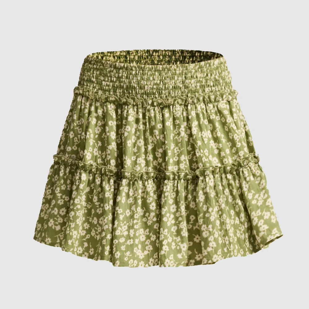 Women's High-waisted Stretchable Skirt Pants A-line Short Skirt Lining Fashionable Lapel Skirt