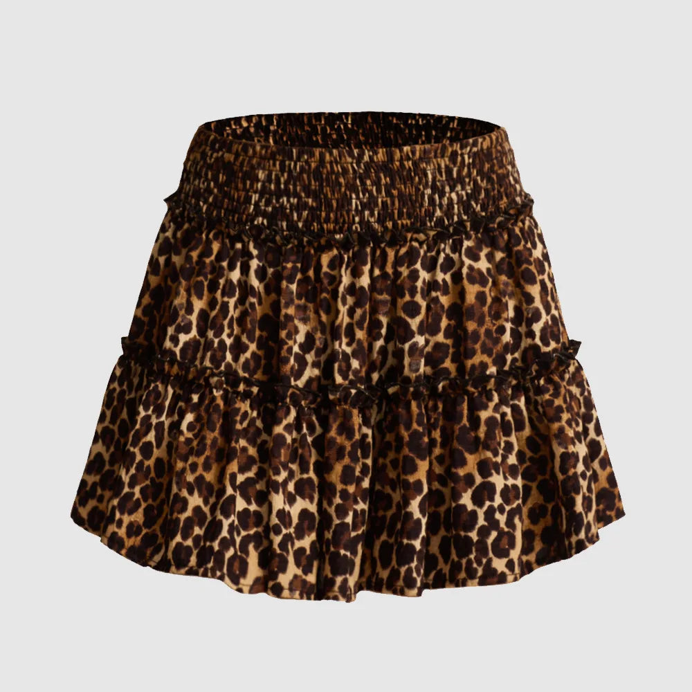 Women's High-waisted Stretchable Skirt Pants A-line Short Skirt Lining Fashionable Lapel Skirt