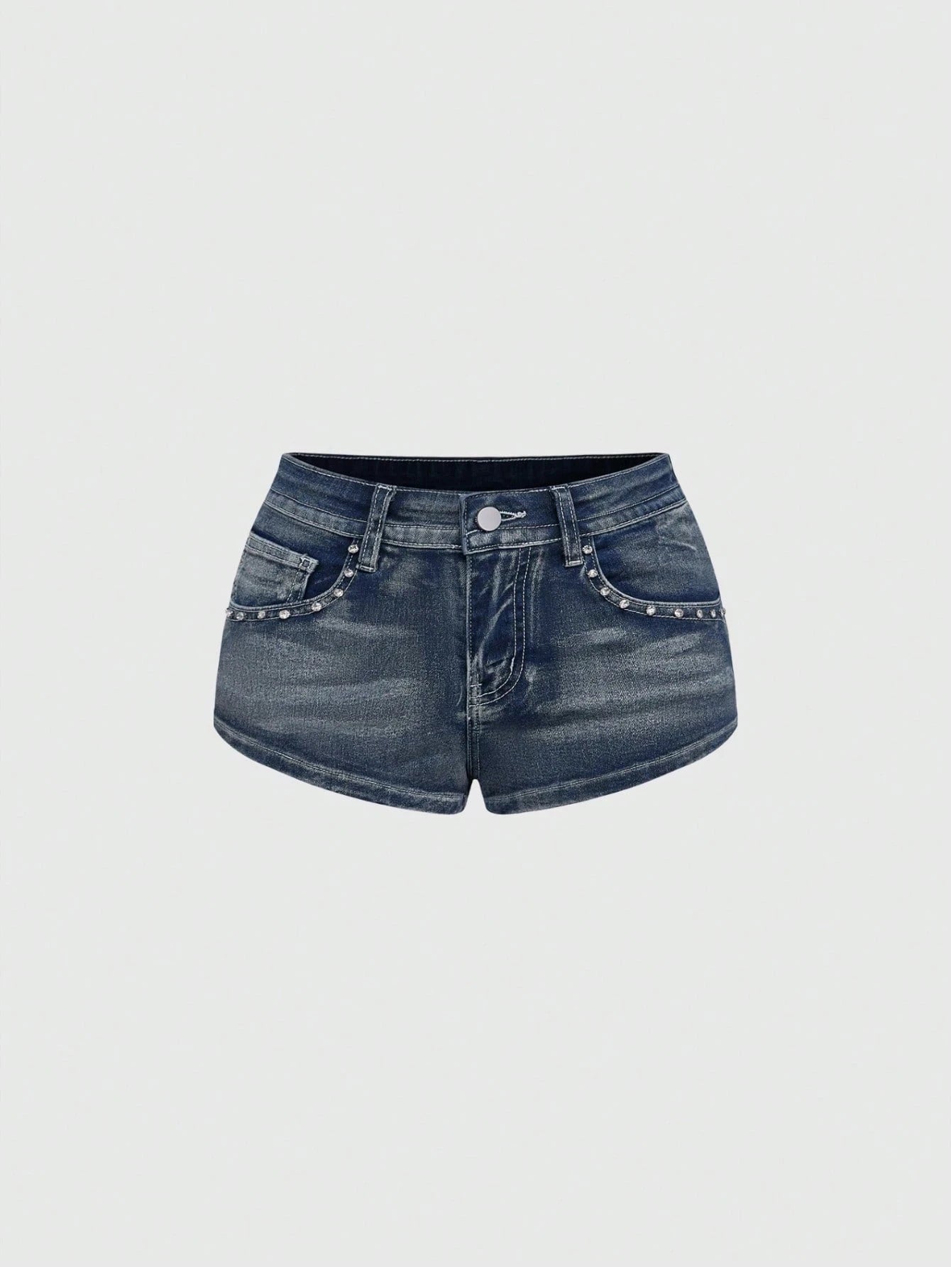 Low Rise Distressed Denim Shorts Female Jeans Womens Jeans Shorts Vintage Y2K Punk Style Embroidered Hot Pants