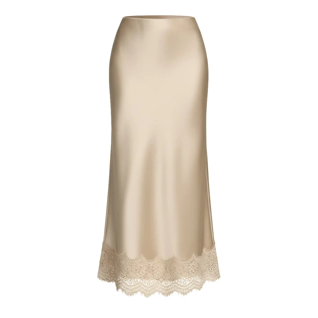 Women's Clothing Lace Half Skirt High-waisted Elastic And Elegant Hip-hugging Long Skirt For Women