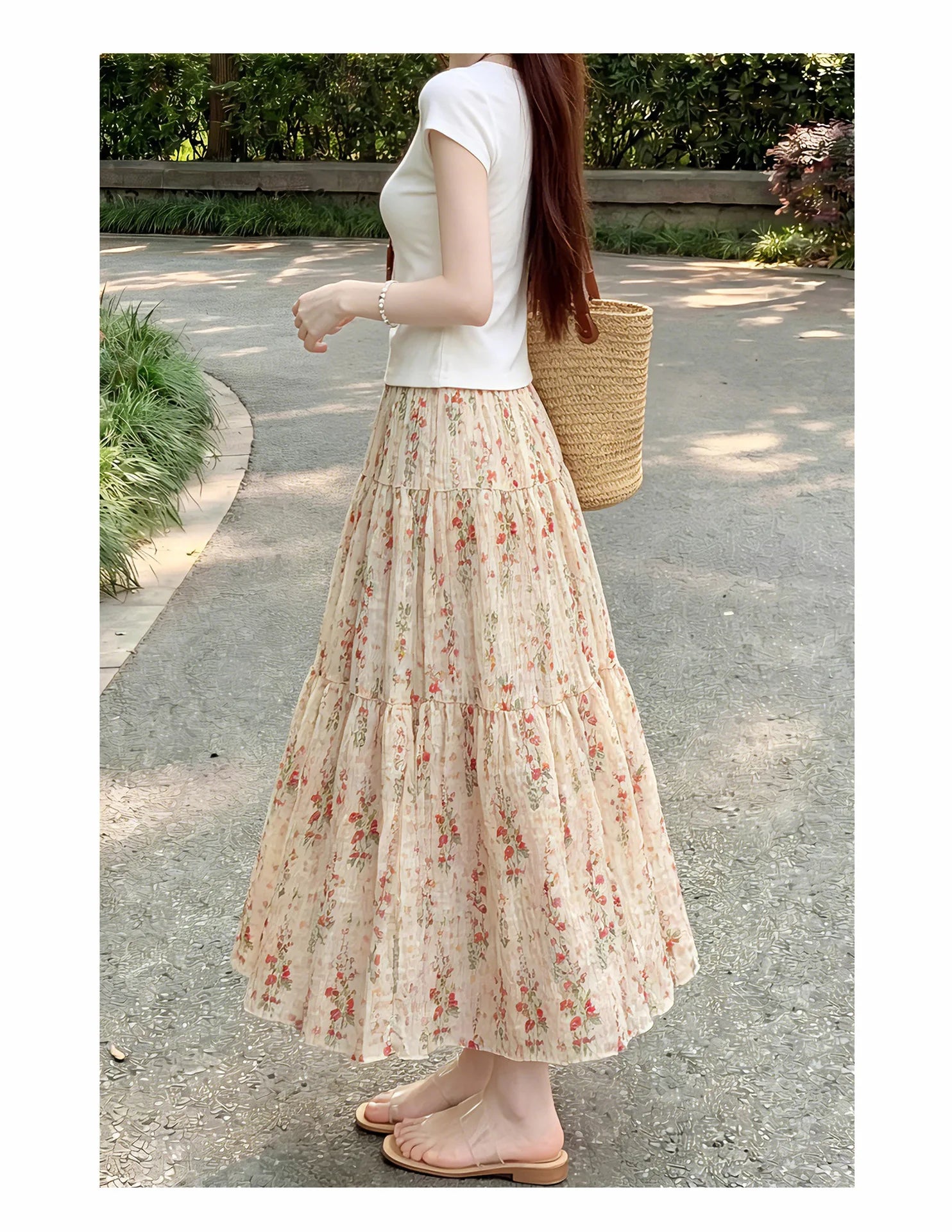 Black Workwear Midi Skirt Women High-waisted A-line Long Skirt – Flattering Women Slimming Fit, Drapey, Breathable Soft