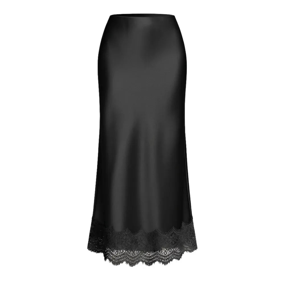 Women's Clothing Lace Half Skirt High-waisted Elastic And Elegant Hip-hugging Long Skirt For Women